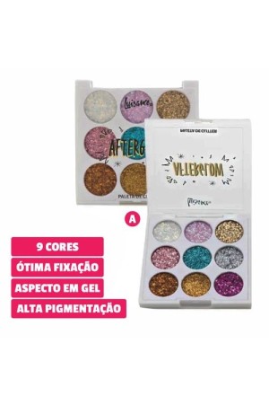 Paleta Glitter Maquiagem Carnaval Brilho Make 8 Cores Luisance After Glow