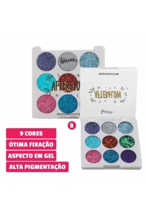Paleta Glitter Maquiagem Carnaval Brilho Make 8 Cores Luisance After Glow