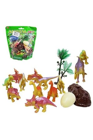KIT 12 DINOSSAUROS JURÁSSICOS + 3 ACESSÓRIOS SORTIDOS