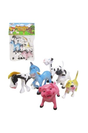 Kit Animais Da Granja De Pvc Com 6 Pçs