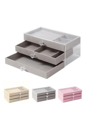 Porta Joia Acrílico de Luxo com 3 Gavetas/Divisórias - HS80367