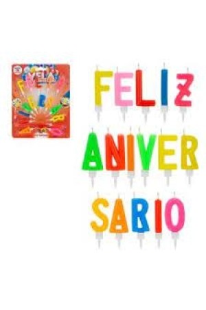 VELA LETRAS FELIZ ANIVERSARIO