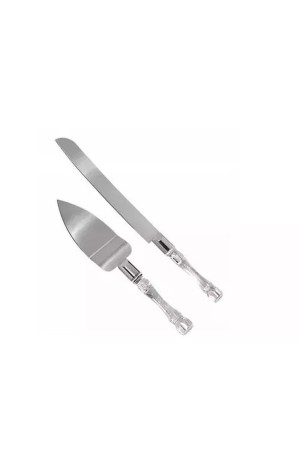Conjunto Faca e Espátula Inox Cabo Acrílico Corte Bolo / Torta - Wincy