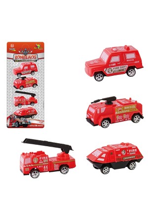 Coleção Mini Veículos Bombeiro c/ Fricção - 4 pecas