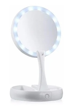 Espelho Dobravel Articulavel Led 2 Lados Aumenta Maquiagem