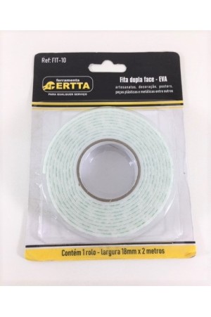 FITA ADESIVA DUPLA FACE EVA EM ROLO LARGURA 18 MM X 2 METROS USO EM ARTESANATOS, DECORAÇÃO, POSTERS, PEÇAS PLASTICAS ENTRE OUTROS