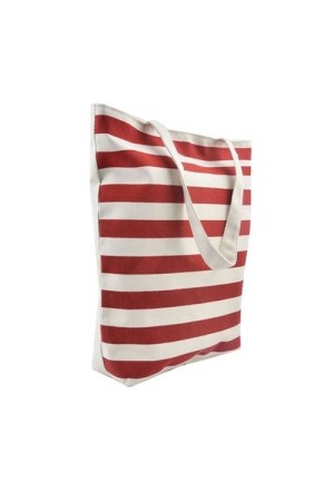 Bolsa Feminina Sacola Listrada 40Cm Grande Praia Compras