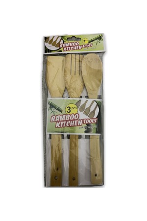 Utensilios de Cozinha de Bambu c/ 3 Pecas