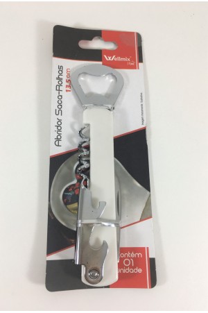 SACA ROLHA ABRIDOR DE GARRAFA DE INOX 13,5CM