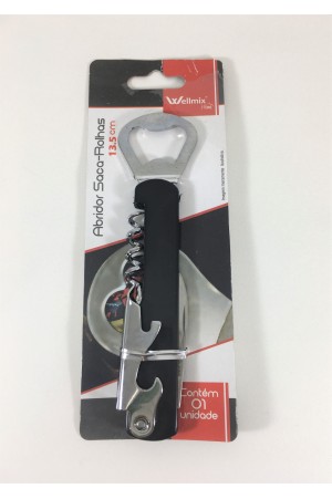 SACA ROLHA ABRIDOR DE GARRAFA DE INOX 13,5CM