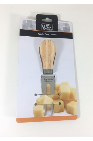 GARFO PARA QUEIJO DE INOX C/CABO DE MADEIRA
