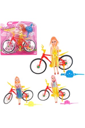 BONECA CICLISTA FASHION COM BICICLETA E CAPACETE COLORS NA CARTELA WELLKIDS