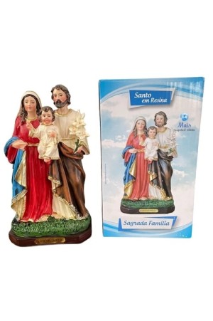 Imagem Católica Estátua Sagrada Família Em Resina Luxo 20cm