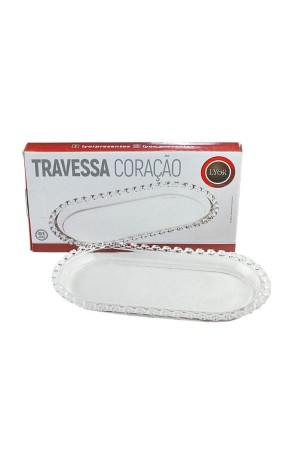 TRAVESSA OVAL DE CRISTAL CORACAO 25X13X2,5CM - LYOR