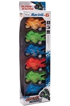 Kit Racing Speed com 6 Motos Fricção, Pica Pau Brinquedos, Multicor